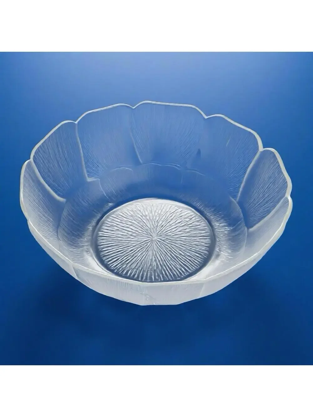 Vintage Clear Glass Floral Shaped Decorative Bowl - 8 Inch Diameter